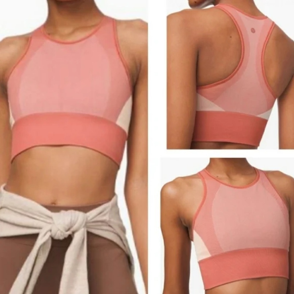 Lululemon athletica Ebb to Train Bra Cooper Clay/‎ Angel Wing Size 10 - Picture 3 of 8